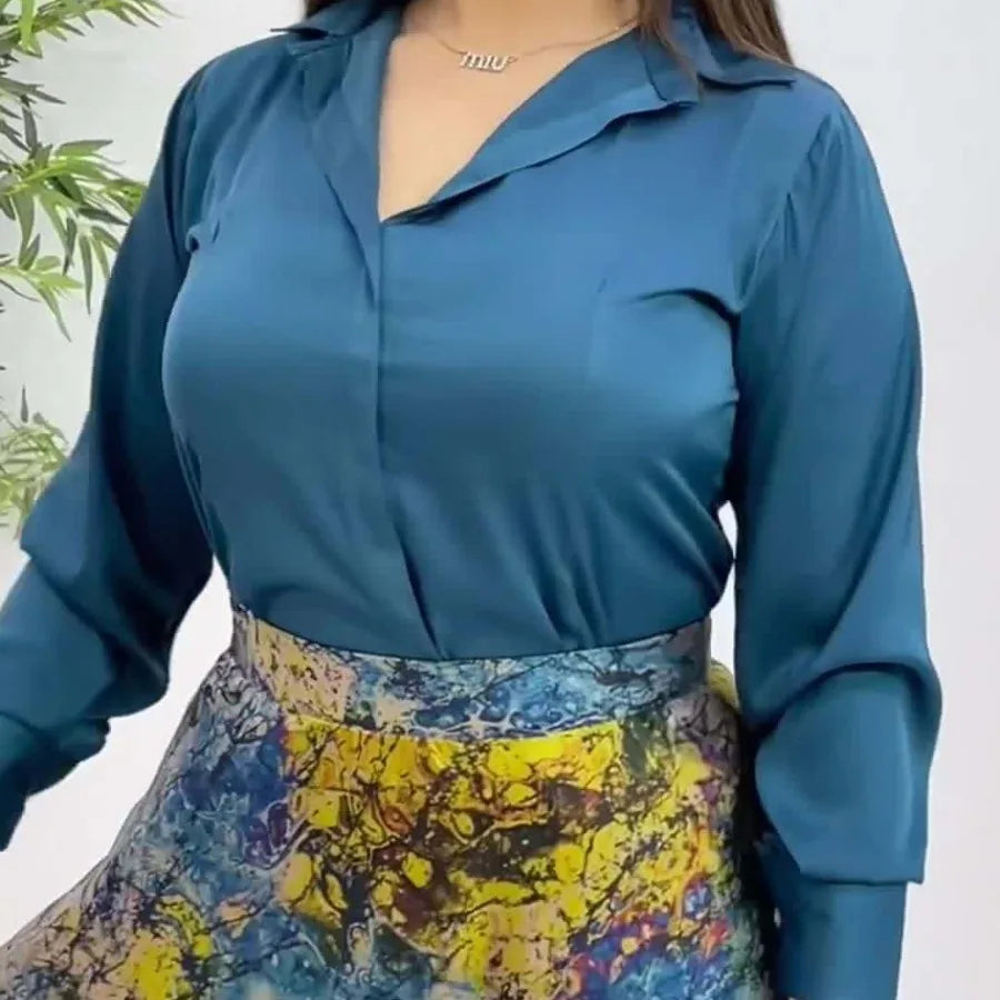 Printed Dress & Shirt Two-Piece Set | Wovetsa