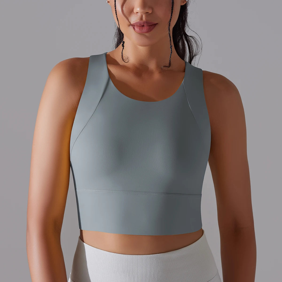 Nylon Sports Bra Crop Top | Wovetsa