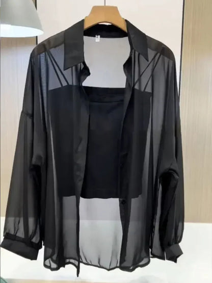 Plus Size Ice Silk Chiffon Blouse | Wovetsa