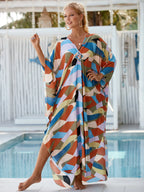 Animal Print Kaftan Beach Cover-Up Dress | Wovetsa