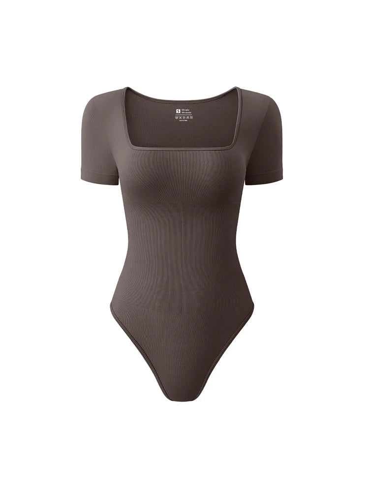 Square Neck Seamless Bodysuit | Wovetsa