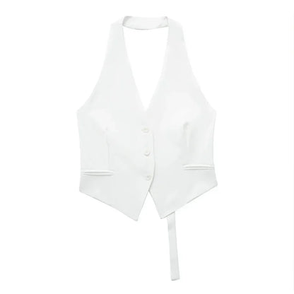 Off-Shoulder Cropped Vest | Wovetsa