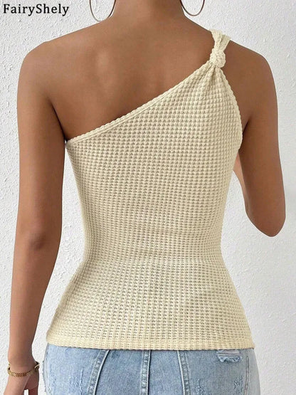One-Shoulder Bodycon Crop Top | Wovetsa
