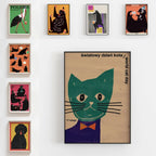Modern Abstract & Funny Animal Canvas Wall Art Poster | Wovetsa
