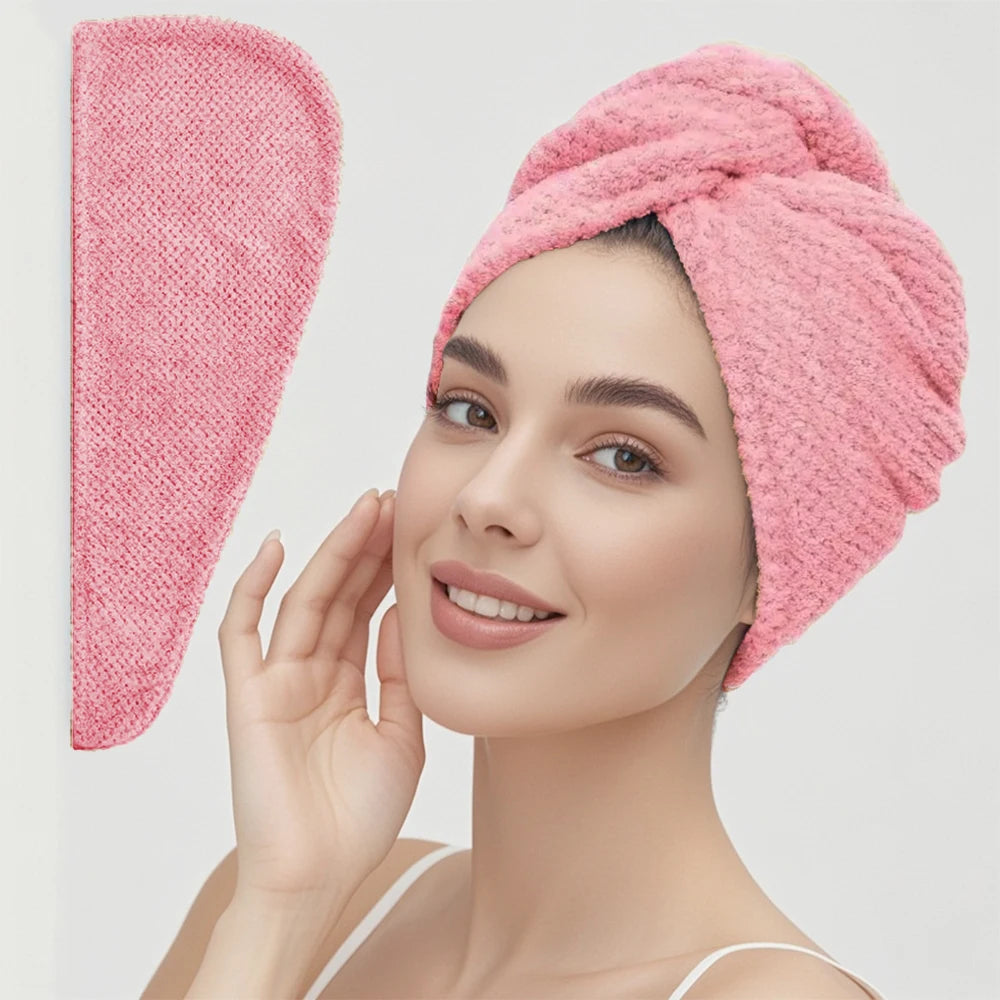 Microfiber Hair Towel Wrap Fast Drying Button-Down | Wovetsa