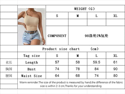 One-Shoulder Bodycon Crop Top | Wovetsa