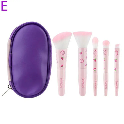 5-Piece Mini Makeup Brush Set with Case | Wovetsa
