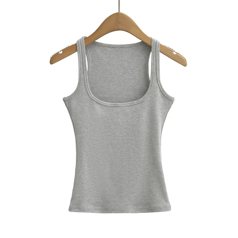 Sculpted Square Neck Tank Top – Slim Fit Summer Essential | Wovetsa