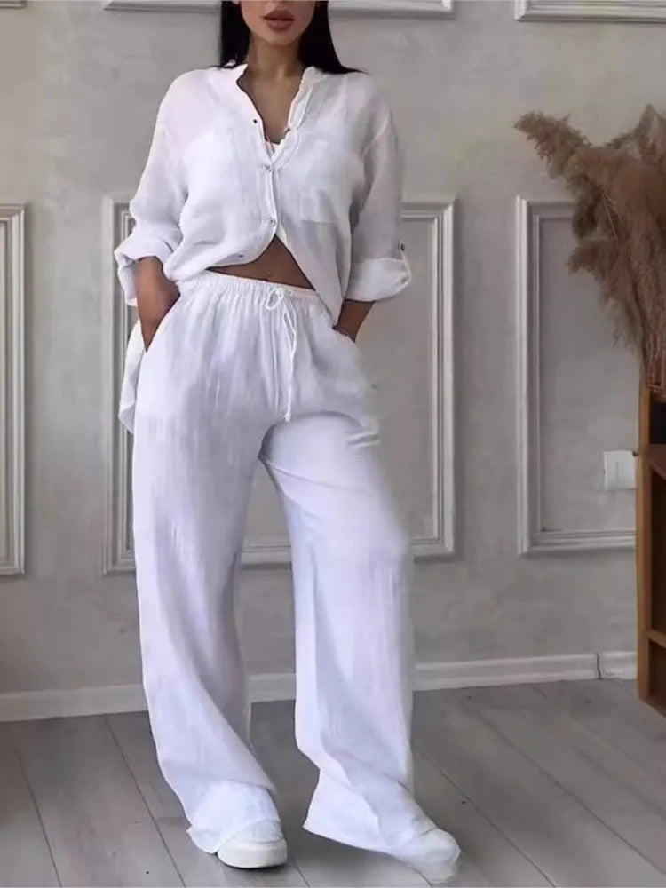 Women's Cotton Linen 2-Piece Set | Wovetsa