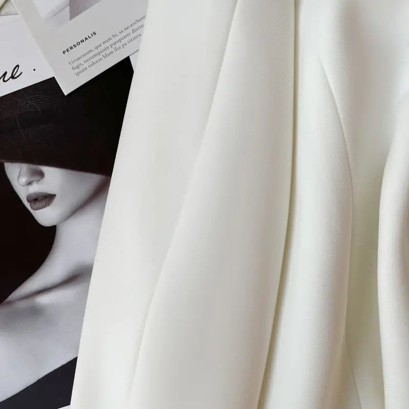 2023 Autumn Fashion Blazers Women Temperament Solid Double Breasted Cropped Jacket Woman Basic All Match Suit Outwear Female