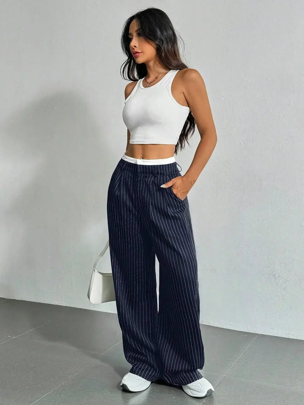 Striped Wide Leg Pants | Wovetsa