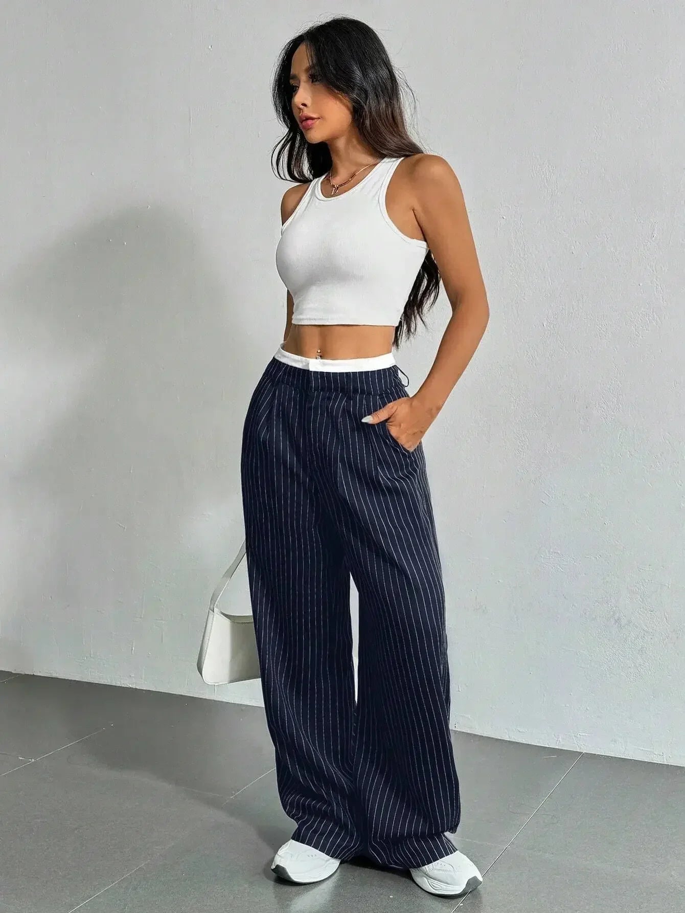 Striped Wide Leg Pants | Wovetsa