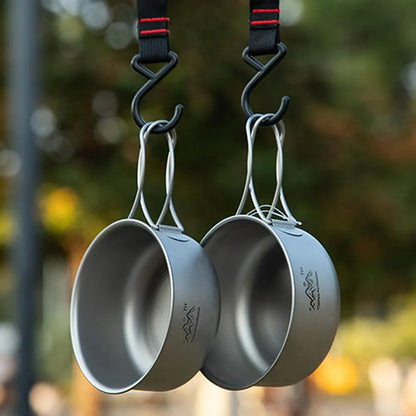 Ultralight Titanium-Coated Camping Pot Foldable | Wovetsa
