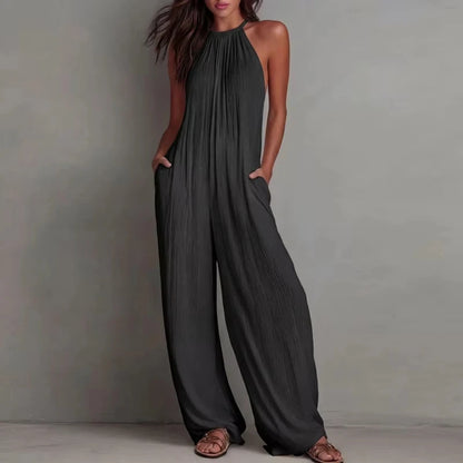 Halter Neck Wide Leg Jumpsuit | Wovetsa
