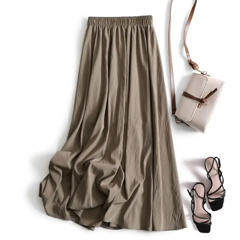 Solid Pleated Swing Midi Dress | Wovetsa