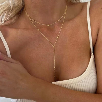 Gold Lariat Y-Shape Necklace | Wovetsa