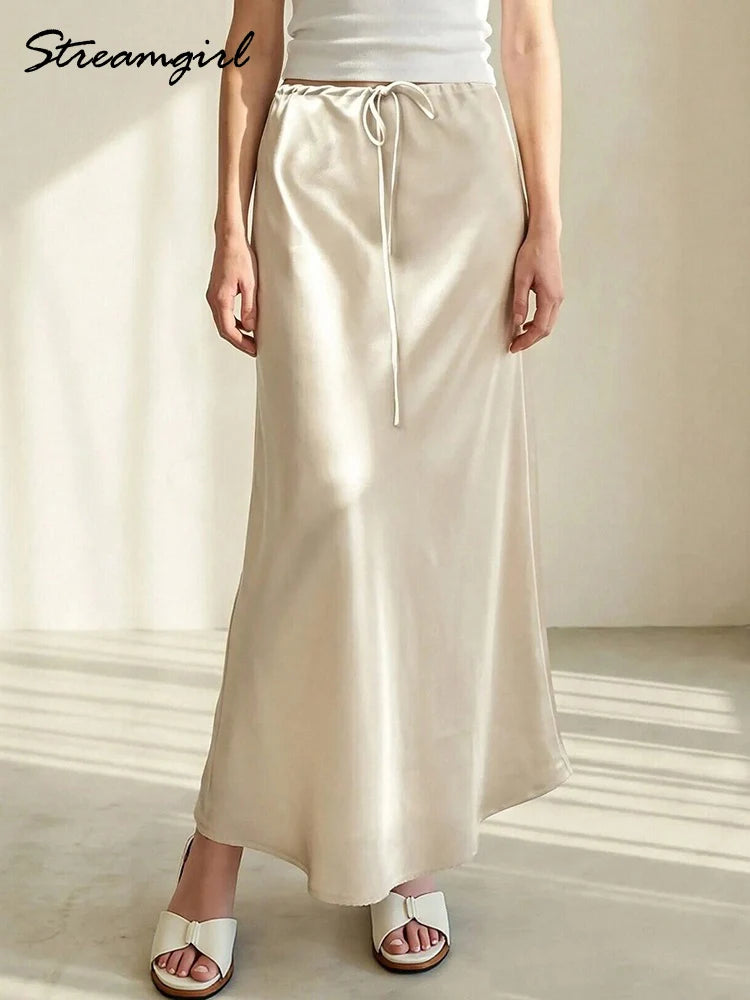 Satin Maxi Skirt | Wovetsa