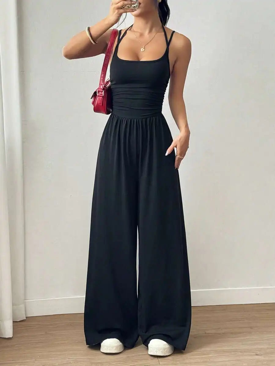 Women's Summer Casual Pleated Jumpsuit | Wovetsa