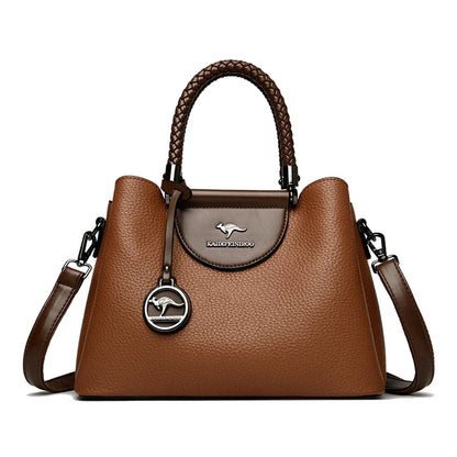 3-Layer PU Leather Tote Shoulder Bag | Wovetsa