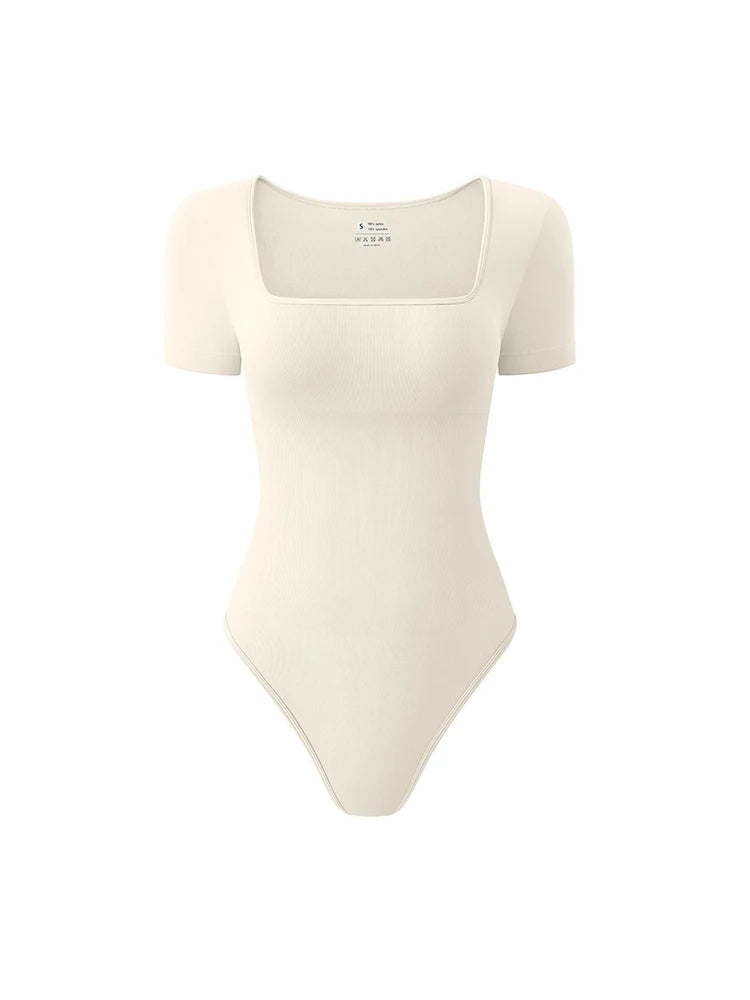 Square Neck Seamless Bodysuit | Wovetsa