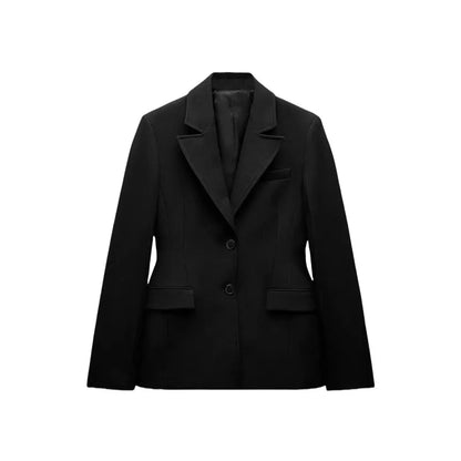 Shoulder-Padded Waist-Cinching Blazer | Wovetsa