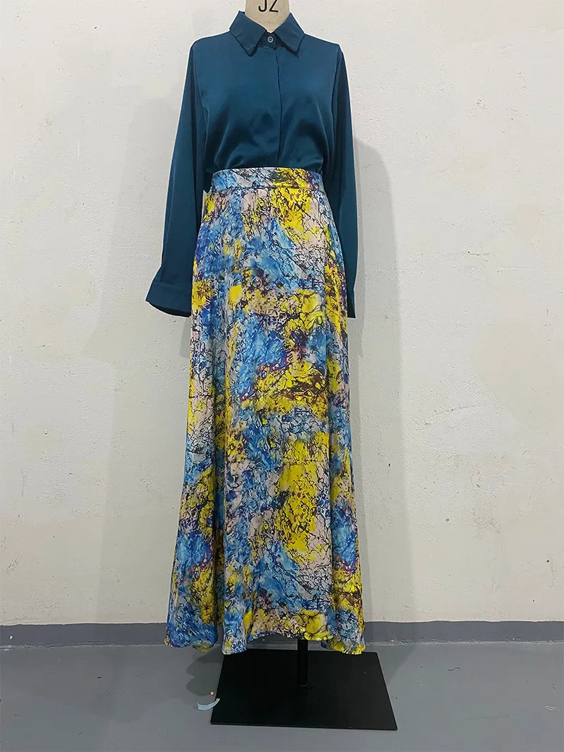 Printed Dress & Shirt Two-Piece Set | Wovetsa