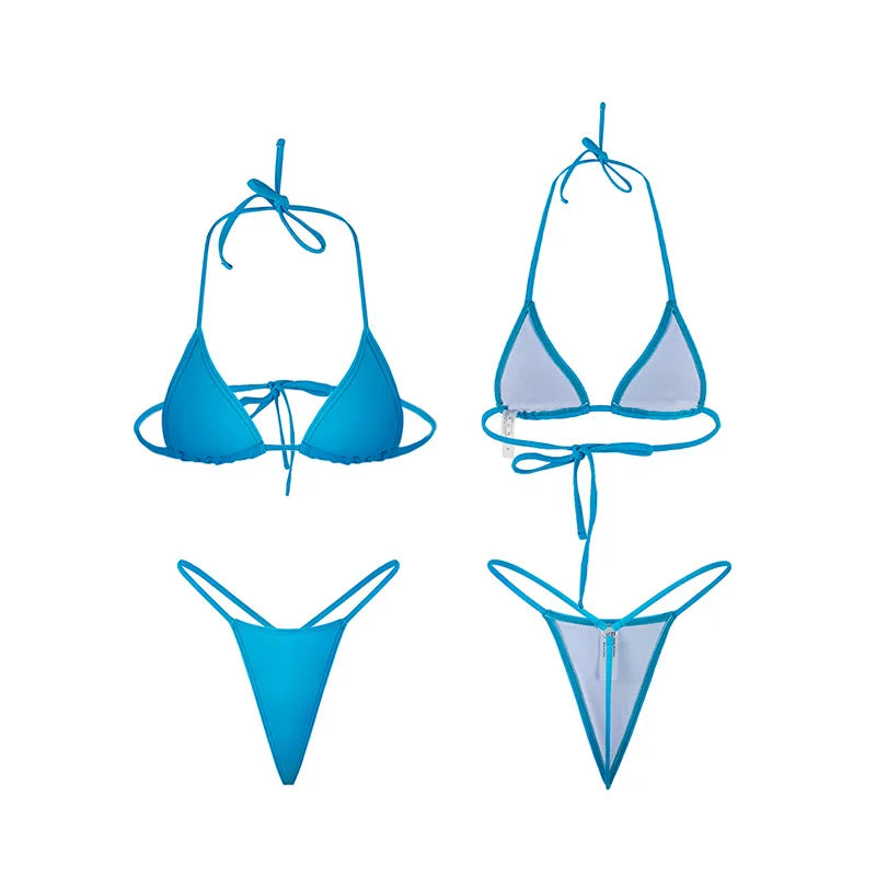 Triangle Tie Side String Bikini Set | Wovetsa