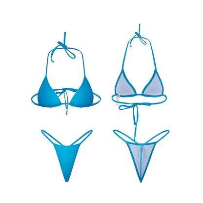 Triangle Tie Side String Bikini Set | Wovetsa