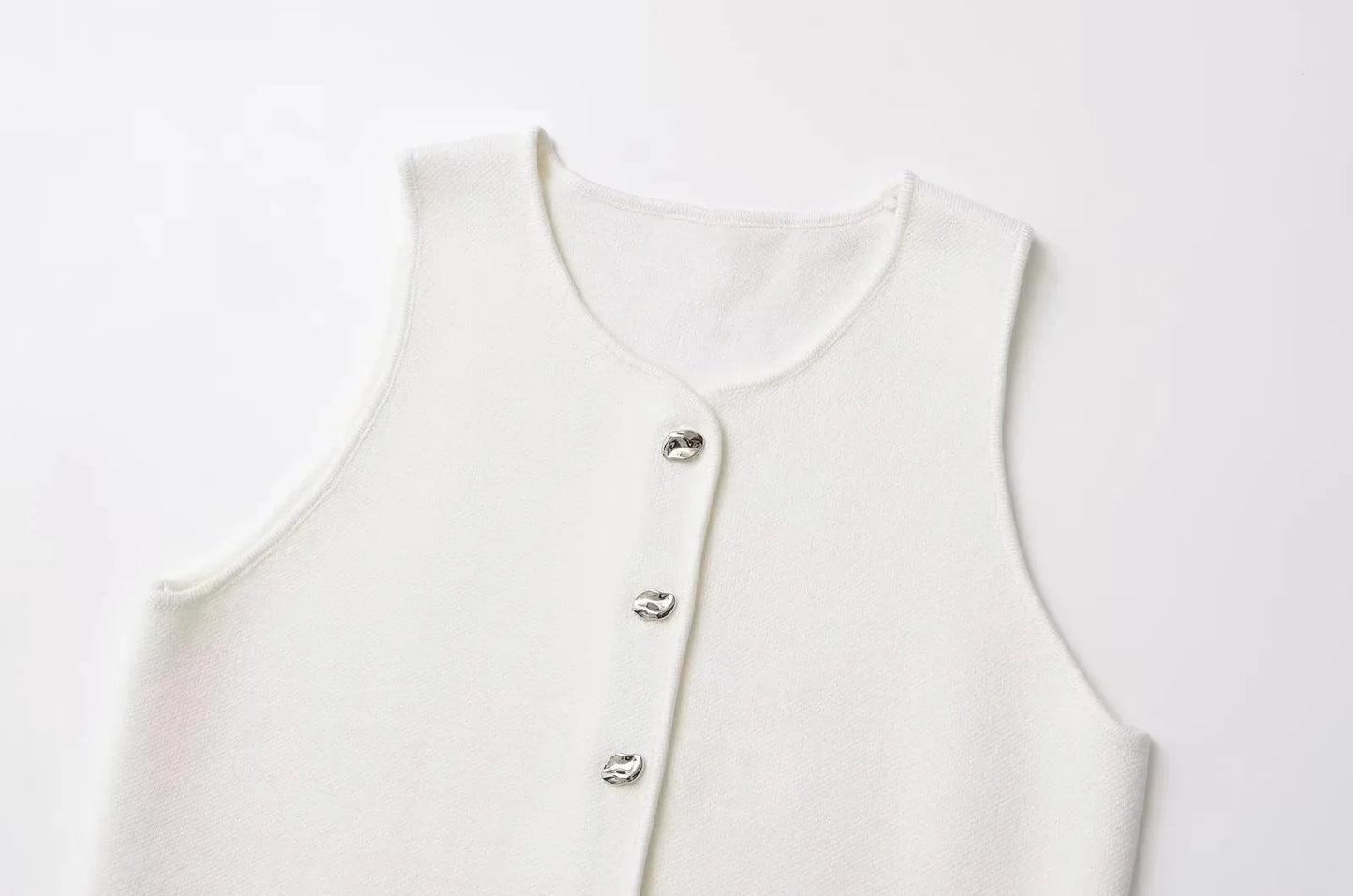 Asymmetrical Knit Sweater Vest | Wovetsa