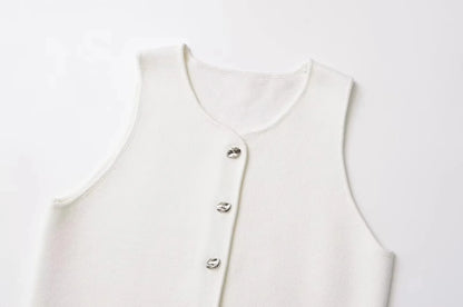 Asymmetrical Knit Sweater Vest | Wovetsa