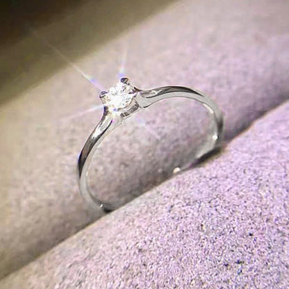 Minimalist CZ Wedding Band Ring | Wovetsa