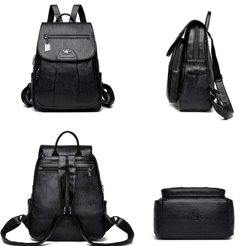 Vintage PU Leather Backpack | Wovetsa