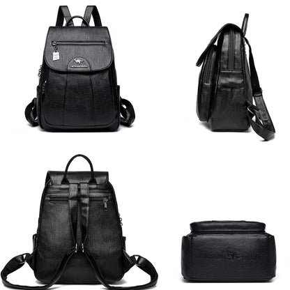 Vintage PU Leather Backpack | Wovetsa