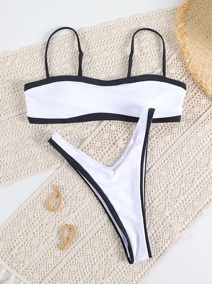 Solid Low Waist Bikini Set | Wovetsa