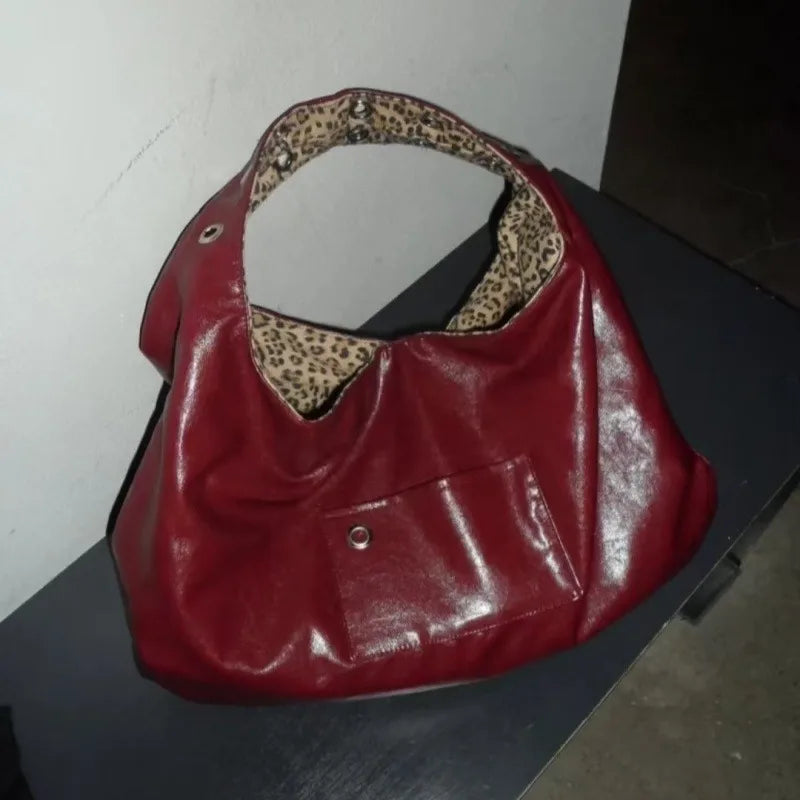 Leopard Print Double-Sided Shoulder Tote | Wovetsa