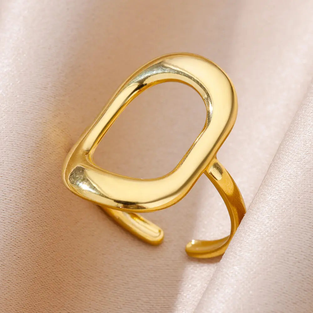 Gold-Tone Stainless Steel Cocktail Ring | Wovetsa
