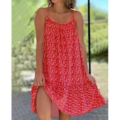 Floral Print Spaghetti Strap Sundress | Wovetsa