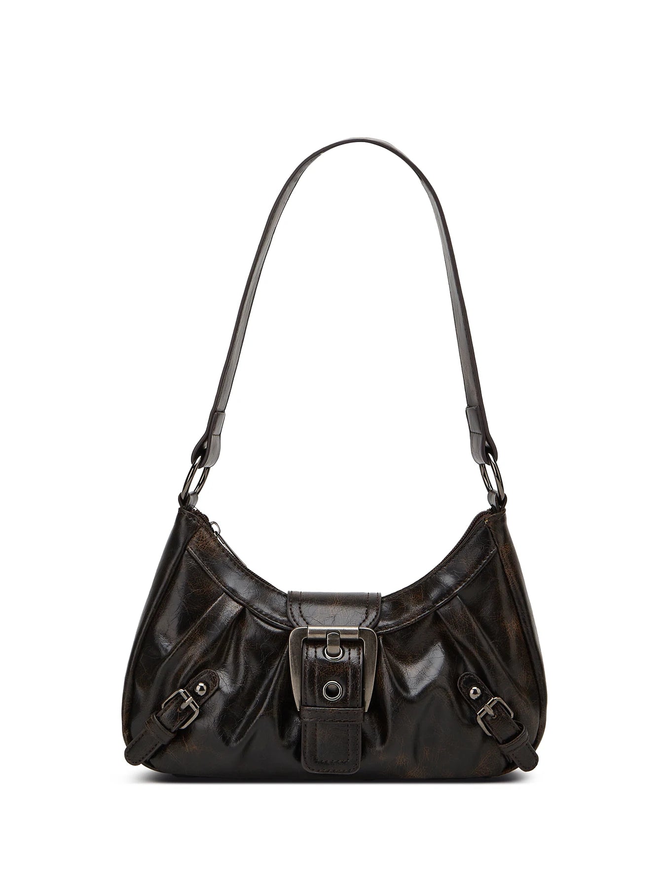 Y2K Pleated Rivet Shoulder Bag | Wovetsa