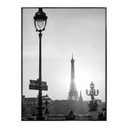Black & White Luxury Car Paris Street Canvas Wall Art | Wovetsa