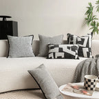 Black & White Jacquard Cushion Cover | Wovetsa