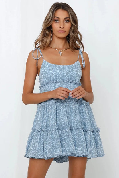 Vintage Floral Print Spaghetti Strap Midi Dress | Wovetsa