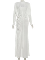 Patchwork Ruched Slim Maxi Bodycon Dress | Wovetsa