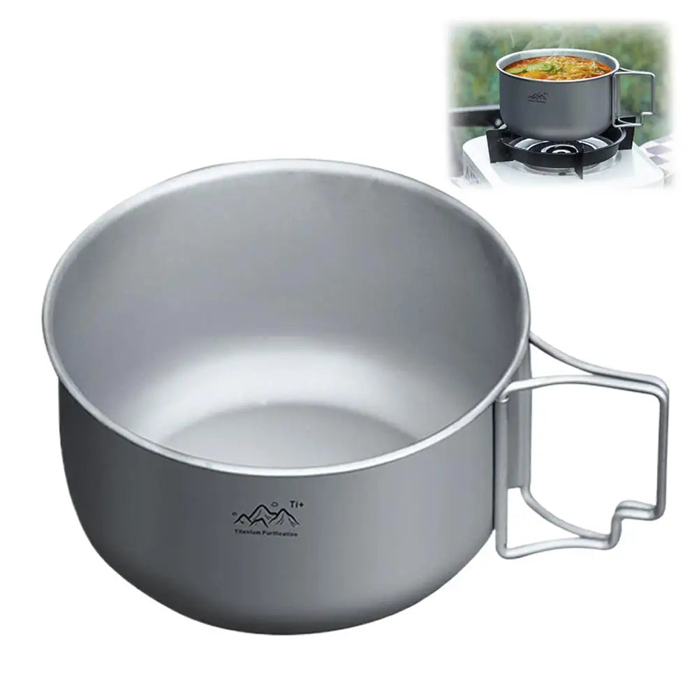 Ultralight Titanium-Coated Camping Pot Foldable | Wovetsa