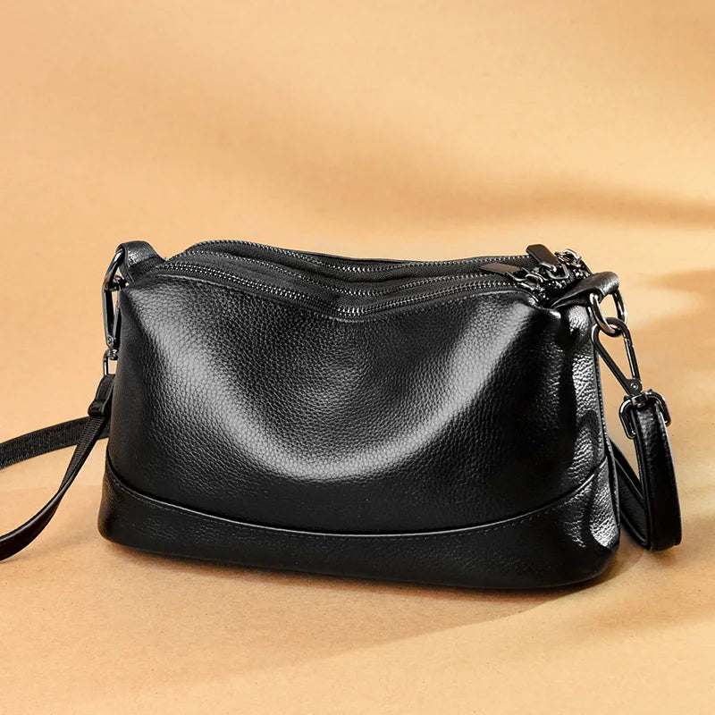 Genuine Cowhide Leather Shoulder Bag | Wovetsa