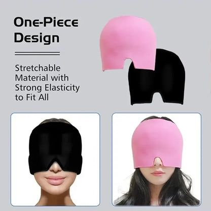 Gel Cold & Hot Head Ice Cap Wrap with Sleep Eye Mask | Wovetsa