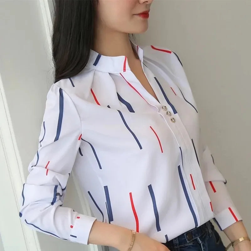 Stripe Print Blouse | Wovetsa