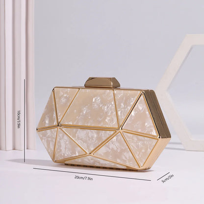 Acrylic Chain Evening Clutch Bag | Wovetsa
