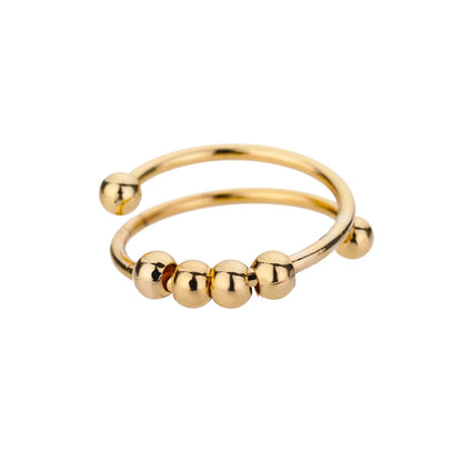 Gold-Tone Stainless Steel Cocktail Ring | Wovetsa