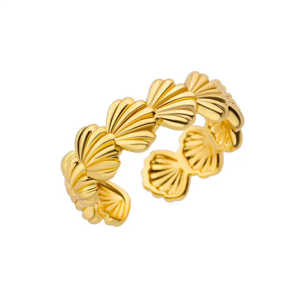 Gold-Tone Stainless Steel Cocktail Ring | Wovetsa