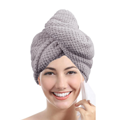 Microfiber Hair Towel Wrap Fast Drying Button-Down | Wovetsa